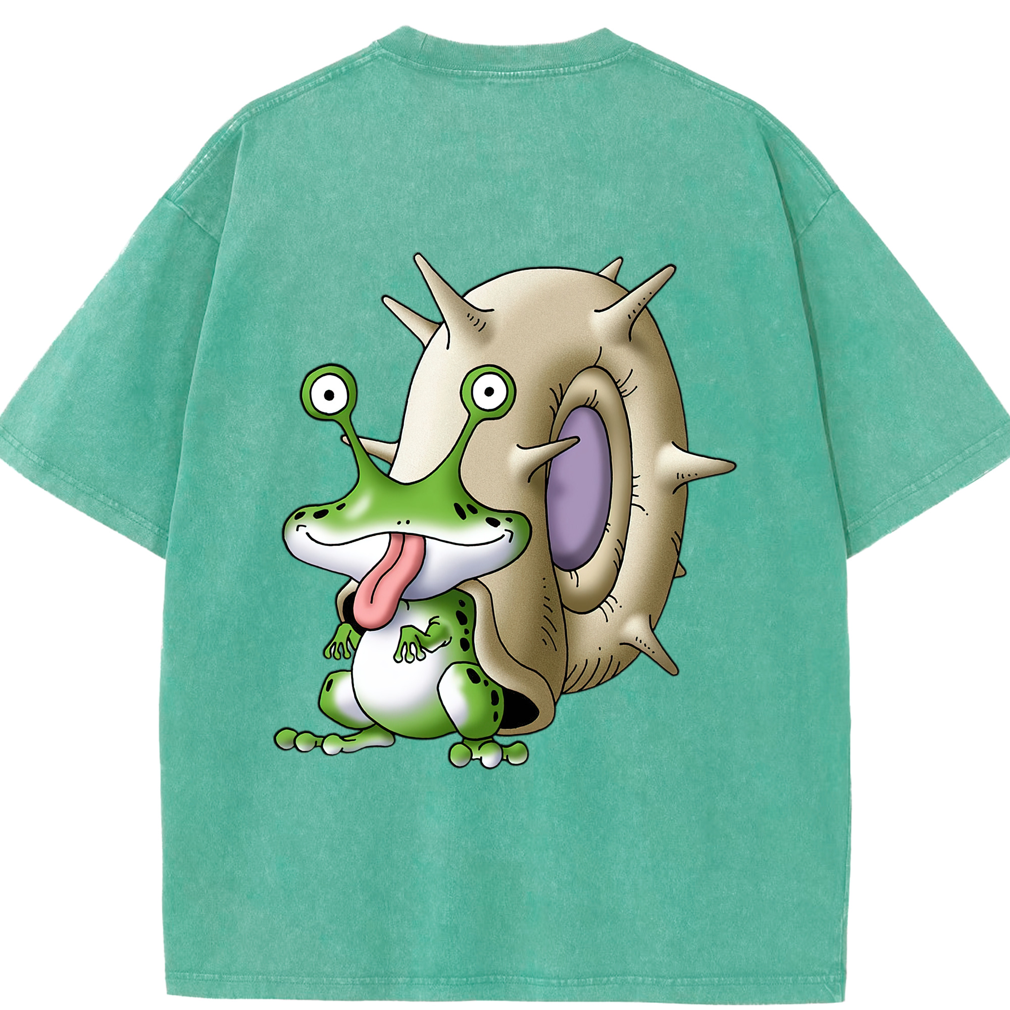 （画像用） ドラゴンクエスト Doragon Kuesuto Dragon Quest 綿100% ヴィンテージ風 半袖Tシャツ（背面プリント）